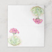 ピンクの春プリムローズの花のフローラ座席表 プレイスカード (外部開封)