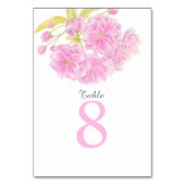 ピンクの春結婚の花のテーブル番号 テーブルナンバー (正面)