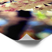 ピンクの春花の花3近く ポスター (角)