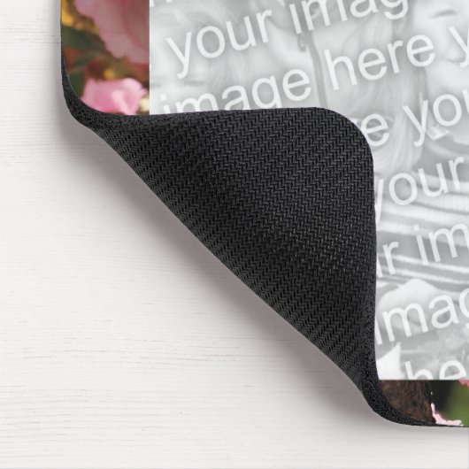 ピンクの春花咲きフローラフォトフレーム マウスパッド (コーナー)