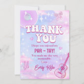 ピンクの時代の誕生日パーティー サンキューカード (正面)