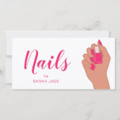 ピンクの暗い赤紫色モダンネイルサロンギフト証明書 (裏面)