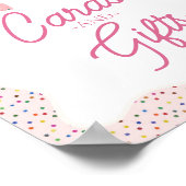 ピンクの曇り動物のクッキーふりかけカード&ギフト ポスター (角)