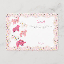 ピンクの曇り動物のCookie詳細の挿入 エンクロージャーカード