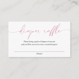 ピンクの書道おむつラッフルエンクロージャカード エンクロージャーカード