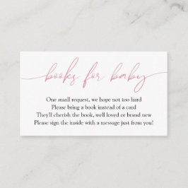 ピンクの書道のベビー依頼 エンクロージャーカード