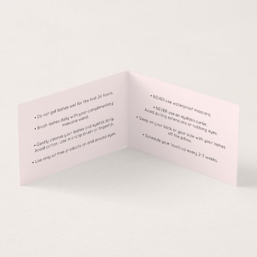 ピンクの書道後援指導 名刺 (内部)