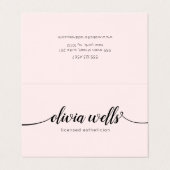 ピンクの書道後援指導 名刺 (外部フラット)