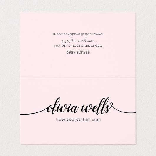 ピンクの書道後援指導 名刺 (外部フラット)