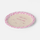 ピンクの最初のブトデイハロウィーン幽霊の最初の誕生日 ペーパープレート (アングル)