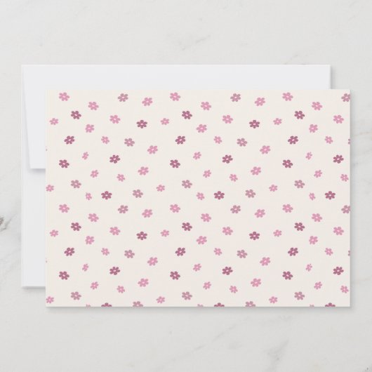 ピンクの最初のロデオピンクカスタム色の写真の最初の誕生日 招待状 (裏面)