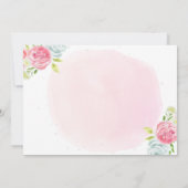 ピンクの最初の誕生日の写真サンキューカード サンキューカード (裏面)