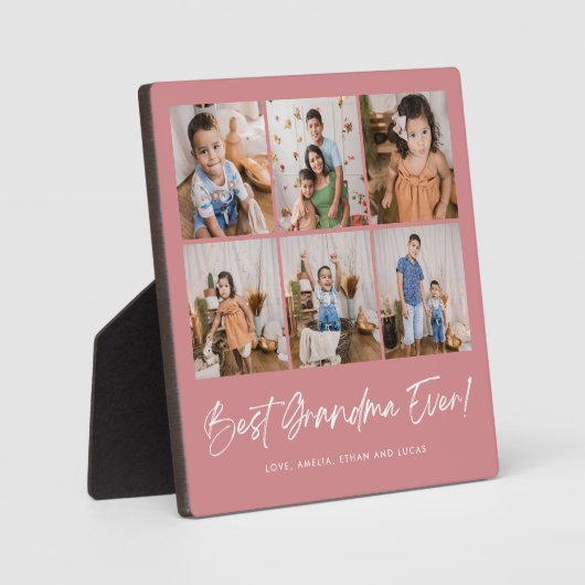 ピンクの最高のおばあちゃんこれまでに6枚の写真プラーク フォトプラーク (正面)