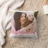 ピンクの最高のハートママ今まで写真 クッション (ブランケット)