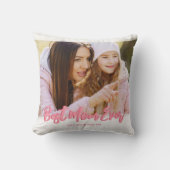 ピンクの最高のハートママ今まで写真 クッション (正面)