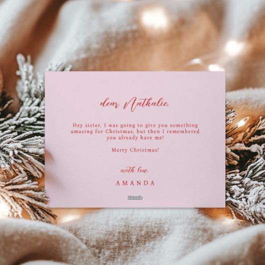 ピンクの最高の姉妹メリークリスマス シーズンカード