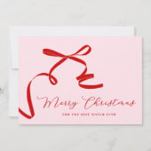 ピンクの最高の姉妹メリークリスマス シーズンカード (正面)