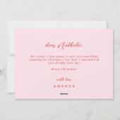 ピンクの最高の姉妹メリークリスマス シーズンカード (裏面)