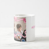 ピンクの最高の蝶祖母と孫 コーヒーマグカップ (中央)