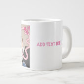 ピンクの最高の蝶祖母と孫 ジャンボコーヒーマグカップ (正面右)