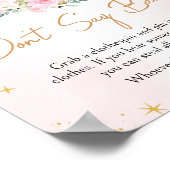 ピンクの月と星の赤ちゃんシャワー言わないベビー ポスター (角)