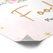 ピンクの月と星の赤ちゃんシャワー食品 ポスター (角)