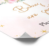 ピンクの月と星ベビーシャワーベビーは甘い ポスター (角)