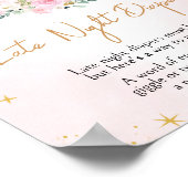 ピンクの月と星ベビーシャワー深夜おむつ ポスター (角)