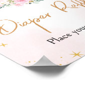 ピンクの月と星赤ちゃんシャワーおむつラッフル ポスター (角)