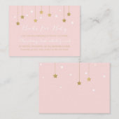 ピンクの月と星、招待の挿入 エンクロージャーカード (正面/裏面)