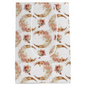 ピンクの月と花 ミディアムペーパーバッグ (裏面)