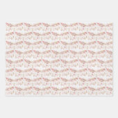 ピンクの月と花 ラッピングペーパーシート (正面3)