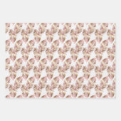 ピンクの月と花 ラッピングペーパーシート (正面2)