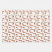 ピンクの月と花 ラッピングペーパーシート (正面)