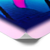 ピンクの月に照らされた森のアート ポスター (角)