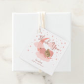 ピンクの月の上に眠るクマありがとう フェイバータグ (インサイチュ)