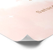 ピンクの月の星輝く女の子ベビーシャワーへようこそ ポスター (角)