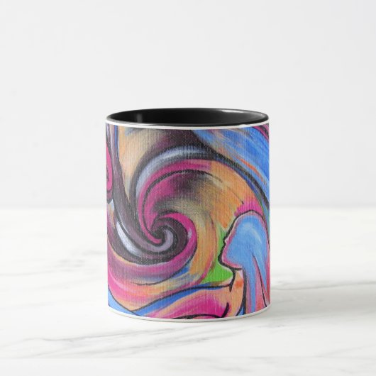 ピンクの月のLoveliesの信号器のコーヒー・マグ マグカップ (中央)