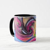 ピンクの月のLoveliesの信号器のコーヒー・マグ マグカップ (正面左)