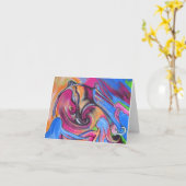 ピンクの月は一面に見える カード (黄色い花)