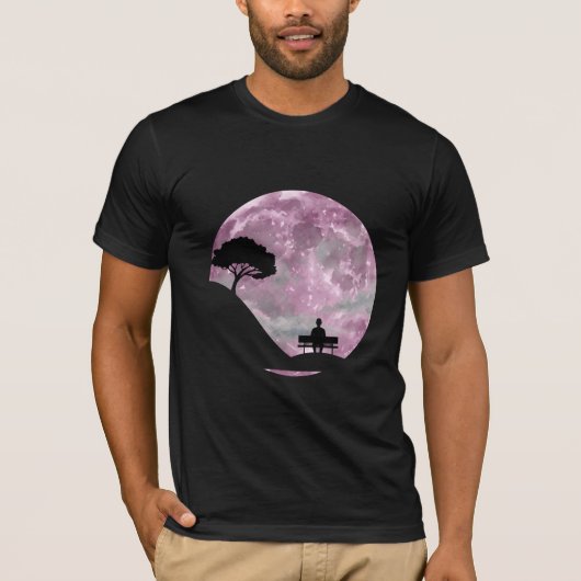 ピンクの月夜のひとりごと Tシャツ (正面)