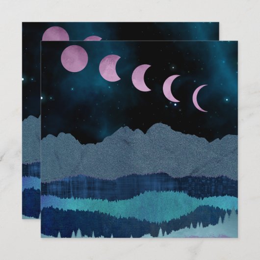 ピンクの月相の風景 (正面/裏面)