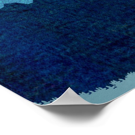 ピンクの月相の風景 ポスター (角)