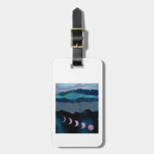 ピンクの月相の風景 ラゲッジタグ (正面縦)