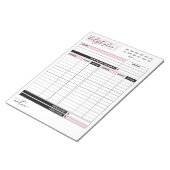 ピンクの月間収支予算計画 ノートパッド (アングル)