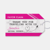 ピンクの有利な要求ブライダルシャワー ギフトタグ (正面(横))