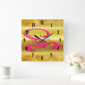 ピンクの有害な蠍の非常に有毒の昆虫 スクエア壁時計 (ホーム)