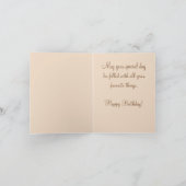 ピンクの服のバースデー・カードのヴィンテージの小さな女の子 カード (内部)