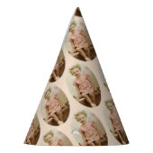 ピンクの服のパーティーの帽子のヴィンテージの小さいブロンドの女の子 パーティーハット (左)