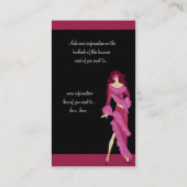 ピンクの服のファッションの女性名刺 名刺 (裏面)